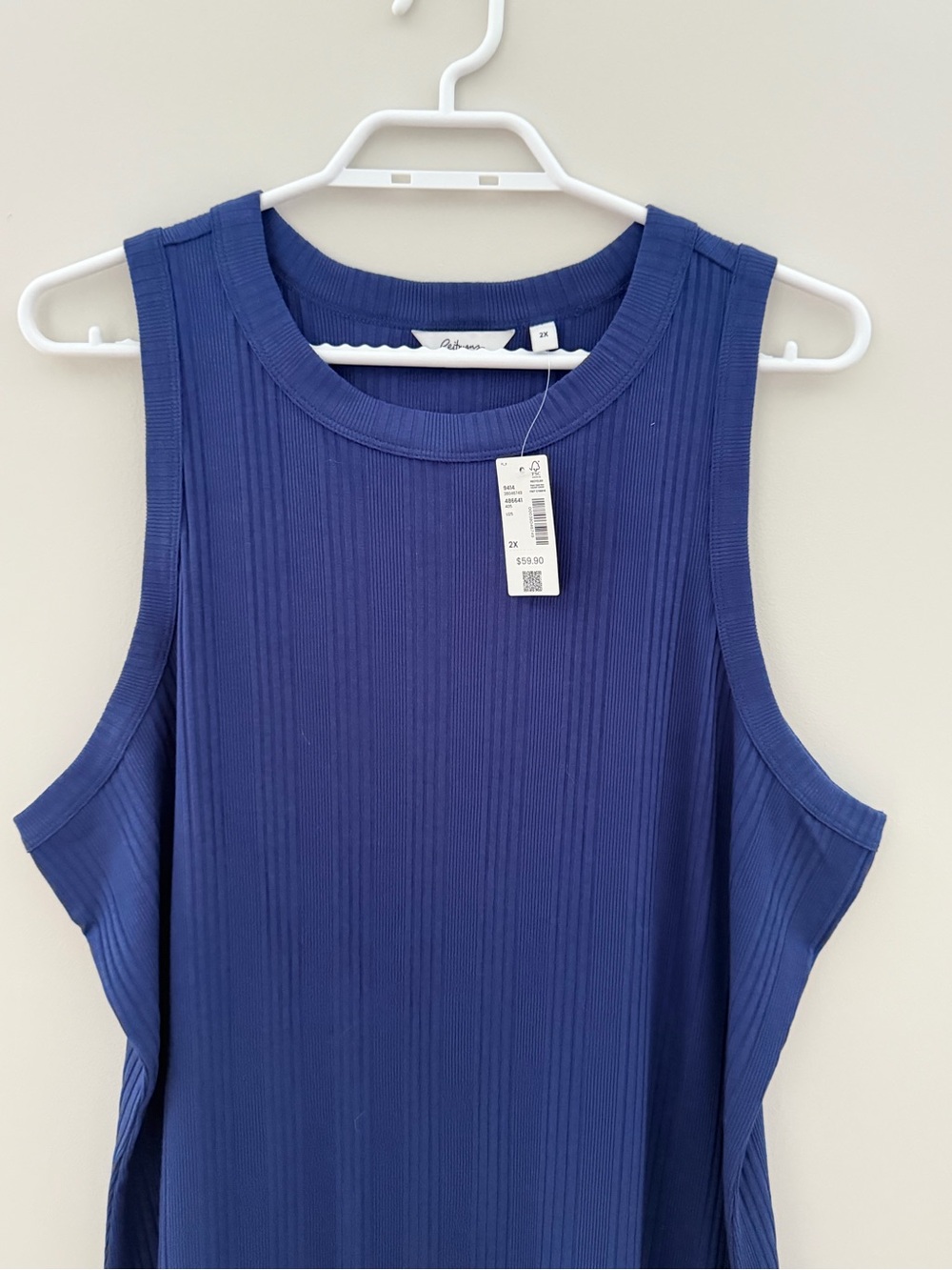 Reitmans Navy Blue Ribbed Midi Dress - Picture 2 of 4